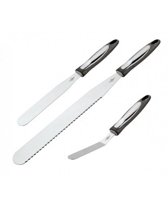 Set 3 spatule pentru patiserie, inox - KUCHENPROFI